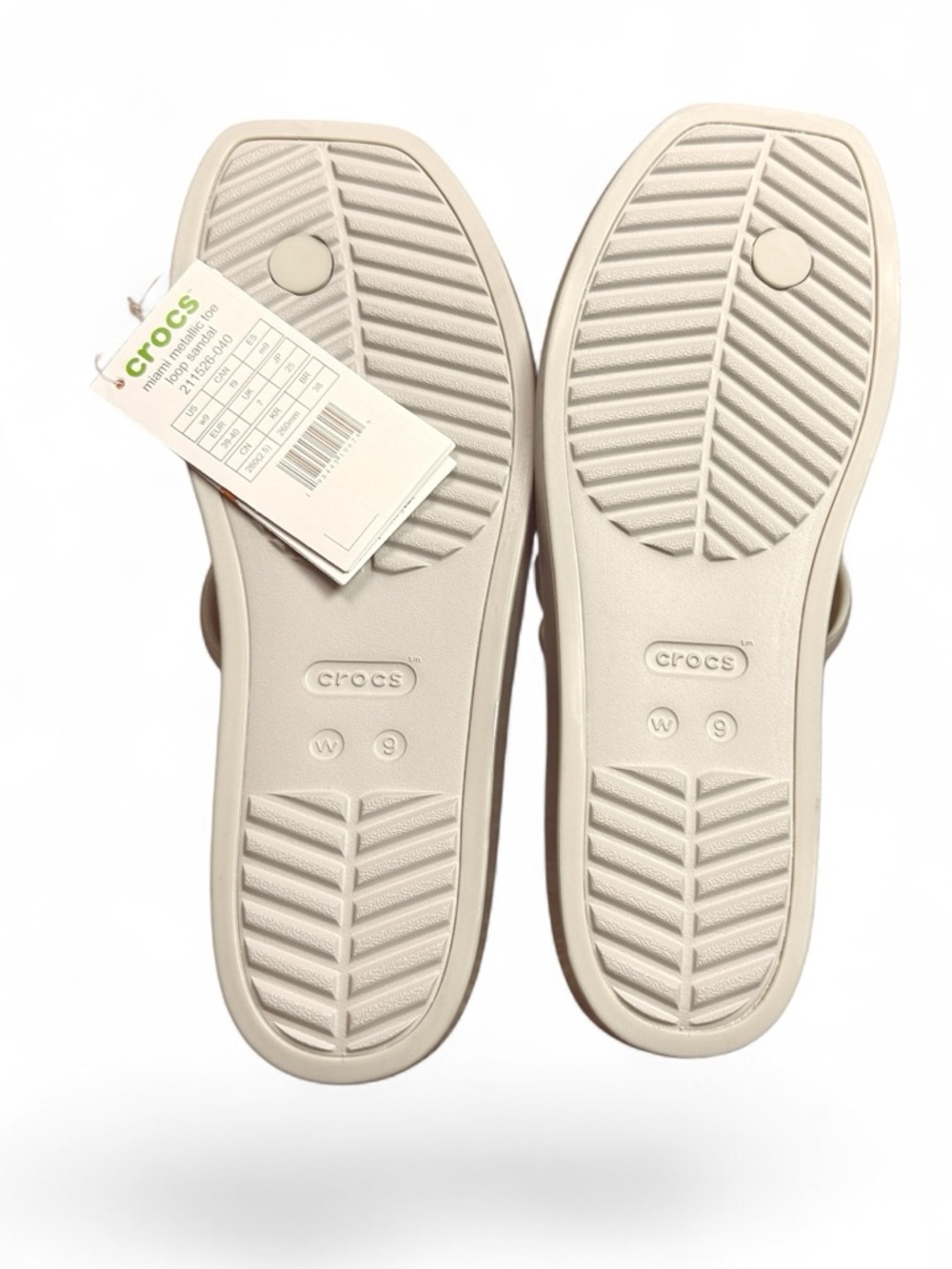 CROCS Women's Metallic Silver Double-Strap Slide Sandals - Picture 3 of 6